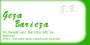 geza baricza business card